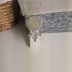 Silver and White Statement Ring